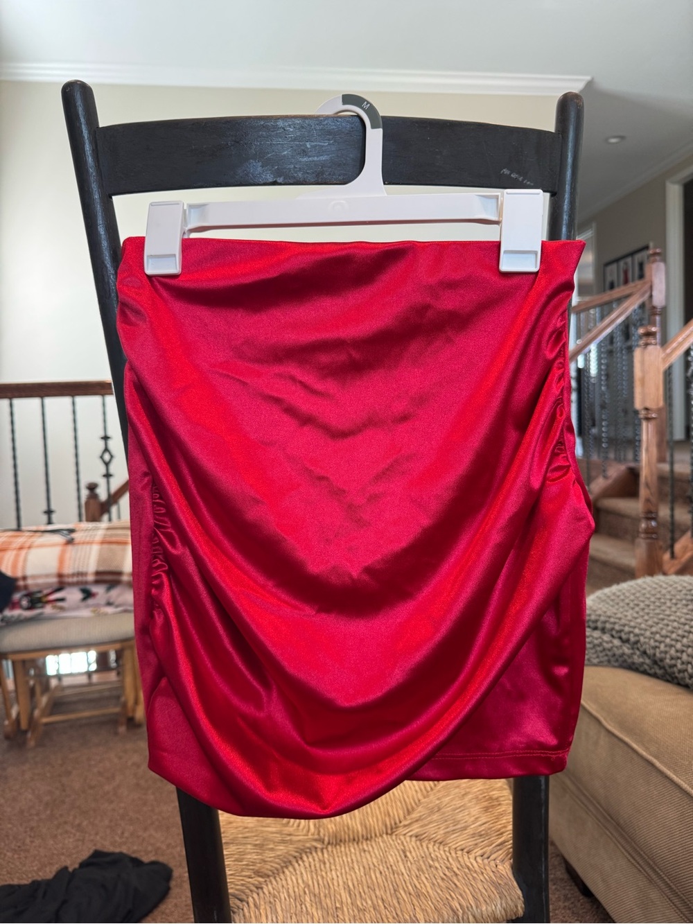 Windsor Red Satin Ruched Mini Skirt - Women